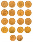 Sammlung von 61 Goldmünzen Österreich-Ungarn überwiegend aus der Zeit Kaiser Franz Josef I. Mit dabei 1 Dukat 1951 Fehlprägung, 20 Kronen 1900 und 190...