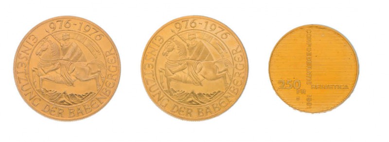 Kleine Partie mit 3 Goldmünzen. 2 x 1000 Schilling Babenberger 1976 Österreich u...