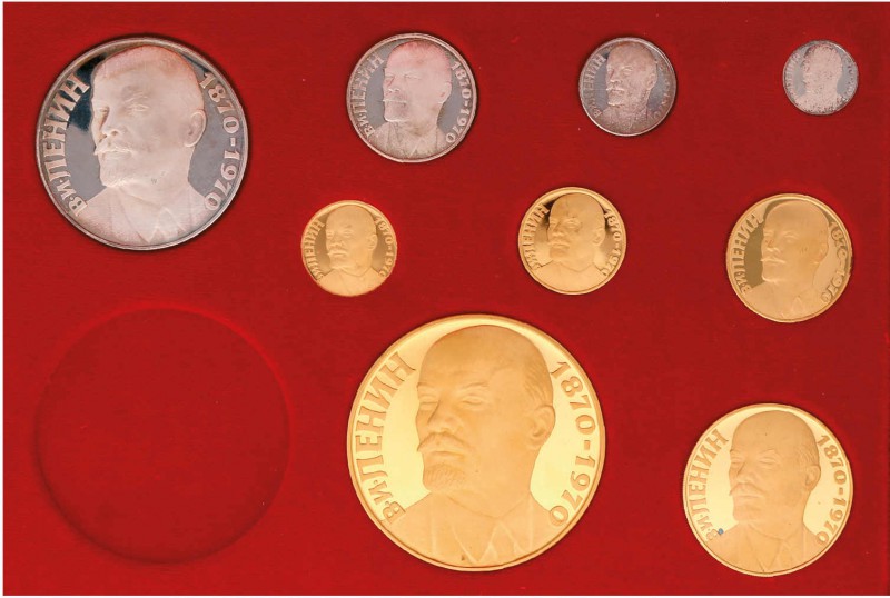 Medaillen-Set der UDSSR von 1970. Bestehend aus 5 Goldmedaillen mit 999/1000 Gol...