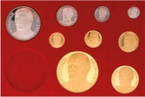 Medaillen-Set der UDSSR von 1970. Bestehend aus 5 Goldmedaillen mit 999/1000 Goldanteil und 4 Silbermedaillen. Eine Medaille fehlt im Set. Dabei detai...