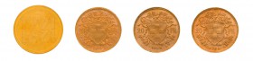 Kleine Partie Goldmünzen mit 43 Goldmünzen Schweiz. Dabei 31 x 20 Franken Vreneli, 6 x 20 Franken Helvetia jeweils unterschiedliche Jahrgänge sowie 5 ...