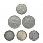 Kleine Partie Schweizer Münzen. Dabei u.a. 5 Franken 1874, 5 Franken 1939 Laupen, 5 Franken 1939 Landesausstellung. Dazu über 1.000 Franken nominal me...
