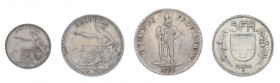 Sammlung der Schweizer Kurs- und Gedenkmünzen ab 1850 von 1 Rappen bis 20 Franken mit hohem Silberanteil untergebracht in 3 Münzalben und 1 Lindner Ta...