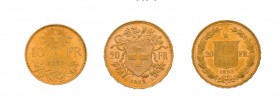 Kleine Sammlung mit 16 Goldmünzen Schweiz. Dabei u.a. 3 x 20 Franken Vreneli, 5 x 20 Franken Helvetia sowie 7 x 10 Franken Vreneli. Bei den 10 Franken...