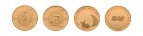 6 Goldmünzen Schweiz. Dabei 2 x 250 Franken Gold 1991, 100 Franken 1998 150 Jahre Bundesstaat, 100 Franken 200 Jahre Helvetische Republik, 100 Franken...