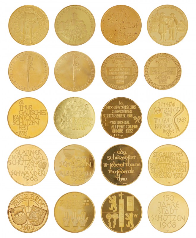 24 Schützenmedaillen Schweiz in Gold zu verschiedenen Anlässen. Mit dabei zum Be...