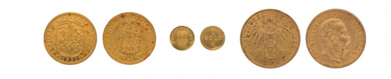Sammlung von 15 Goldmünzen Europa. Mit dabei u.a. 20 Mark 1892 A Hessen (Jäger 2...