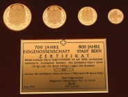Partie mit 18 Goldmedaillen zum Thema ECU oder Europaunion. Dabei 3 Sets mit ECU-Jubiläumstaler in Gold, 2 x zum Jubiläum 800 Jahre Stadt Bern und 1 x...
