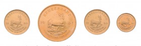 Partie Anlagegold mit 47 Goldmünzen aus Südafrika. Dabei u.a. 1 x Krügerrand 1967 polierte Platte (berührt), 1 x 1/10 Unze Krügerrand 1982 polierte Pl...
