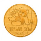 Sammlung von 5 China Panda Goldmünzen, dabei 50 Yuan 1989, 2 x 50 Yuan 2015 originalverpackt sowie 2 x 50 Yuan 2016 originalverpackt. Zusammen 27,7 g....