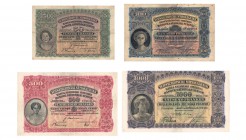 Serie Banknoten Schweiz. Dabei 50 Franken 1941, 100 Franken 1923, 500 Franken 1946 sowie 1000 Franken 1931 alle unterschiedlich gebraucht. Dazu 20 Fra...