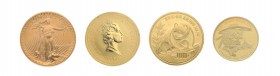 Kleine Partie von 14 Goldmünzen alle Welt. Dabei 4 x 20 Franken Vreneli und 2 x 250 Franken 1991 Schweiz, 
1 x 1 Unze 1990 China Panda, 1 x 1 Unze Aus...