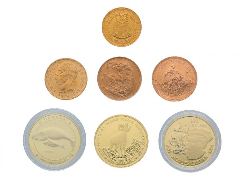 Umfangreiche Partie Goldmünzen alle Welt. Dabei u.a. 16 x 100 Dollar Kanada, 
Ös...