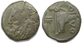 Griechische Münzen, BOSPORUS. Tetrahalk 310-300 v. Chr. (11,18 g. 23,5 mm). Vs.: Kopf des Flussgottes Borysthenes mit Horn n. l. Rs.: Axt und Bogen im...