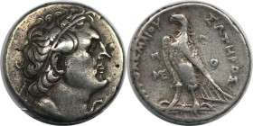 Griechische Münzen, AEGYPTUS. Ptolemaios II. Philadelphos AR Tetradrachme. Ptolemais (Ake)?, datiert RY 30 = 256-255 v. Chr. 14,14 g. 25 mm. Vs.: Kopf...