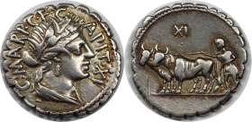 Römische Münzen, MÜNZEN DER RÖMISCHEN REPUBLIK. C. Marius C.f. Capito. Denarius (Serratus) 81 v. Chr, Roma. Vs.: C MARI C F - CAPIT, Büste der Ceres m...