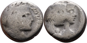 Nabataea, Obodas III. (30-9 BC.) AR Drachm or Denarius. Obverse: Jugate busts of Obodas and his queen Reverse: Diademed bust of Obodas; year off flan.