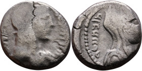 Aretas IV Philopatris (King of the Nabataeans: 9 BC – 40 AD) Silver coin. Obverse Laureate, diademed, and draped bust of Aretas IV right Reverse:  Vei...