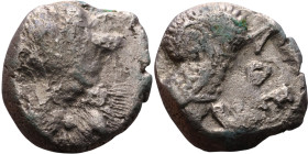 ATTICA, Athens. Circa 454-404 BC. Silver coin Obverse: Head of Athena right, with frontal eye, wearing earring, necklace, and crested Attic helmet Rev...
