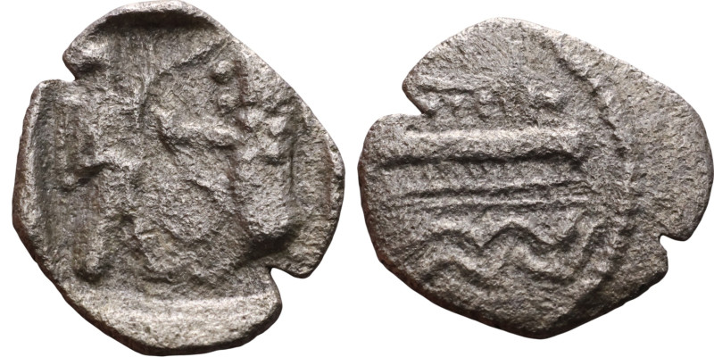 PHOENICIA: Sidon (4th century) Ar Obol Obverse: Galley l.; legend in Phoenician,...