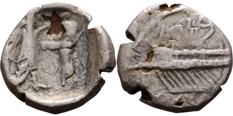 PHOENICIA: Sidon (4th century) Ar Obol Obverse: Galley l.; legend in Phoenician,...