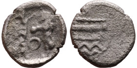 PHOENICIA: Sidon (4th century) Ar Obol Obverse: Galley l.; legend in Phoenician, Reverse. Persian king battling lion
