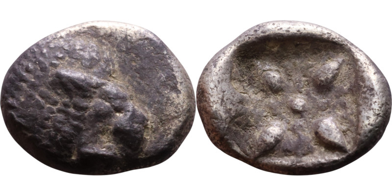 Ionia: Miletos (VI Century BC) Silver coin. Obverse: Lion's head right Reverse: ...