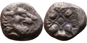 Ionia: Miletos (VI Century BC) Silver coin. Obverse:  Lion's head right   Reverse: Stellate pattern within incuse square.