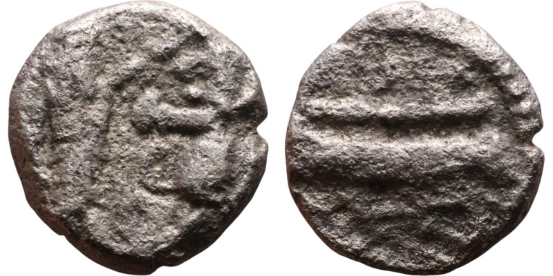PHOENICIA: Sidon (4th century) Ar Obol Obverse: Galley l.; legend in Phoenician,...