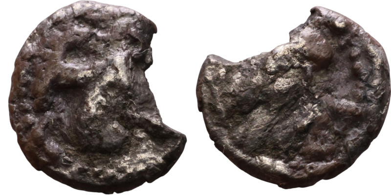Phoenicia: Tyre ( IV century BC) Obol Obverse: Hippocamp right; waves and dolphi...