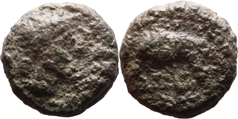 Antiochos VI Dionysos (Seleukid King: 145-141 BC). AE bronze. Obv.: radiate and ...