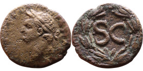 Domitian (81-96) Syria: Antioch. Bronze coin. Obverse: Bust of emperor. Reverse: Large S C