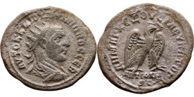 Philip I The Arab (244-249) Tetradrachm. Obverse: Bust of emperor. Reverse: Eagle standing left, head right, wreath in beak, tail right, wings spread