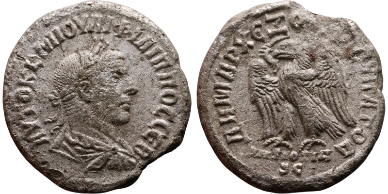 Philip I The Arab (244-249) Tetradrachm. Obverse: Bust of emperor. Reverse: Eagl...