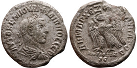 Philip I The Arab (244-249) Tetradrachm. Obverse: Bust of emperor. Reverse: Eagle standing left, head right, wreath in beak, tail right, wings spread