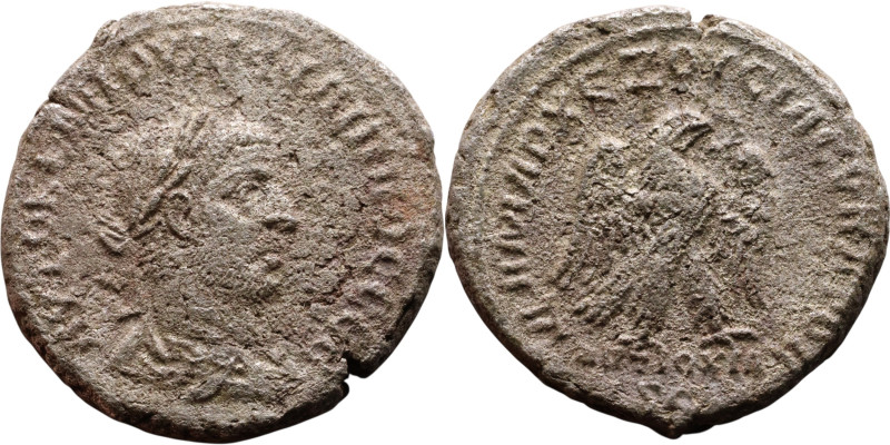 Philip I The Arab (244-249) Tetradrachm. Obverse: Bust of emperor. Reverse: Eagl...