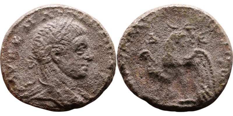 Macrinus (217-218) Tetradrachm. Obverse: Bust of emperor. Reverse: Eagle standin...