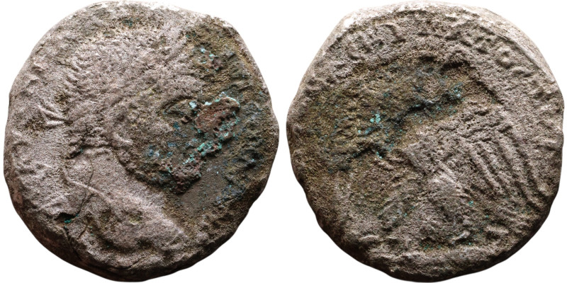Elagabalus (218-222) Tetradrachm. Obverse: Bust of emperor. Reverse: Eagle stand...