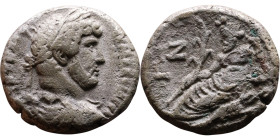 Hadrian (117-138) Egypt, Tetradrachm Obv: Laureate, draped bust of emperor. Rev: Nilus reclining left, holding reed and cornucopiae