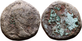 Elagabalus (218-222) Tetradrachm. Obverse: Bust of emperor. Reverse: Eagle standing left, head right, wreath in beak, tail right, wings spread
