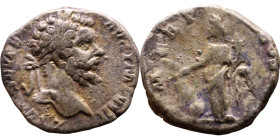 Septimus Severus (193-211) Denarius Obv: Laureate, draped bust of emperor. Rev: Felicitas standing left, holding caduceus and cornucopiae.