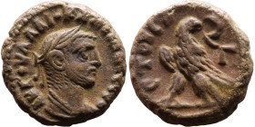 Diocletian  (285-305) Egypt: Tetradrachm. Obv: Laureate draped bust right  Reverse: Eagle standing left, head right, wreath in beak.