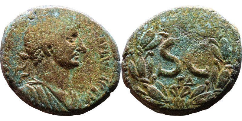 Hadrian (117-138) Syria: Antioch Obv: Bust of emperor. Rev: Large S C

26mm 15...
