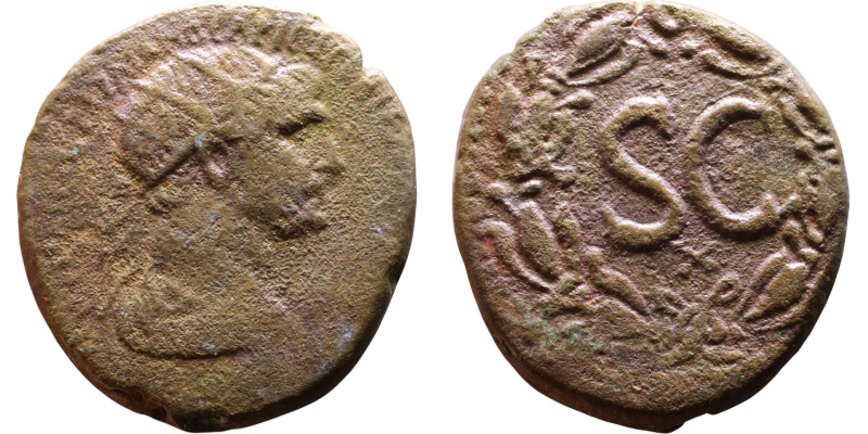 Trajan (98-117) Syria: Antioch. Obverse: Bust of emperor. Reverse: Large S C

...