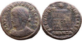 Crispus (Caesar: 317-326) Follis. Obverse:Laureate, draped and cuirassed bust Rev: Campgate