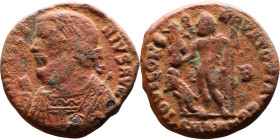 Licinius I (308-324 AD) follis. Obv: Cuirassed bust of Licinius Rev: Jupiter standing left, chlamys across left shoulder, leaning on scepter with eagl...