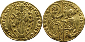 Venezia: Antonio Venier ( Doge: 1382-1400) Ducato Obverse: The Doge on his kneels in front of St. Mark Reverse: Jesus standing, facing front