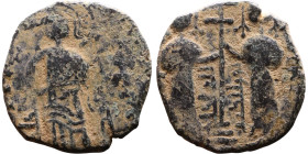 Seljuk (1037–1157, Bronze coin in Byzantine style. Obverse: Bust Reverse: Arabic inscription