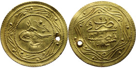 Ottoman Empire (XIV-XX century) Golden Coin. Obverse: Arabic inscription. Reverse: Arabic inscription