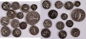 Antike: Lot 13 Stück, GALVANOS, meist griechische Münzen, vorzüglich, gekauft wie gesehen, keine spätere Reklamation möglich / bought as viewed, no re...